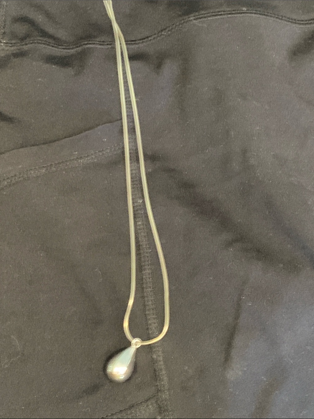 Silver Teardrop Pendant Necklace - Women Jewelry